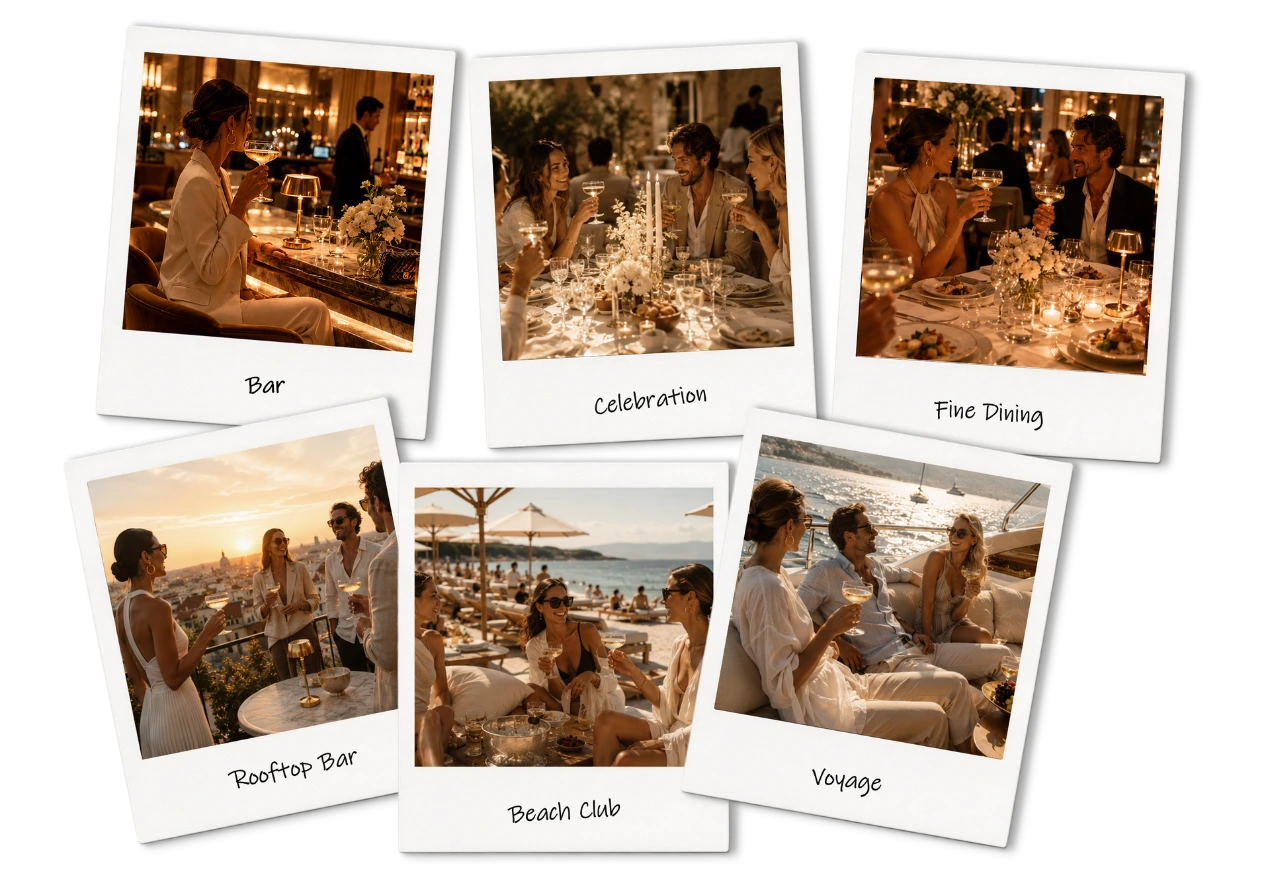 Maison Haute Joie moments, from aperitifs to celebrations