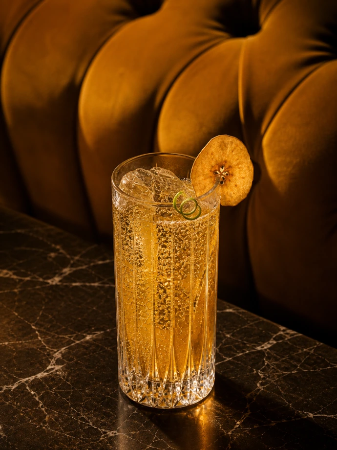 L’Or de Joie cocktail with quince, ginger and lime