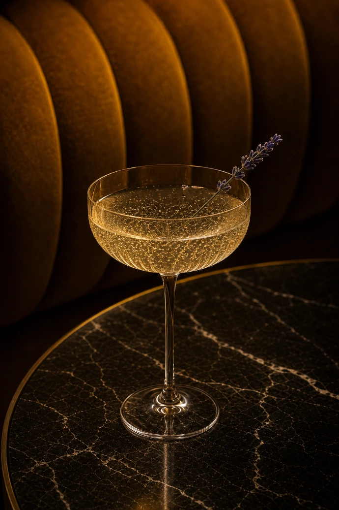 Botanique Royale cocktail with dry gin and lavender