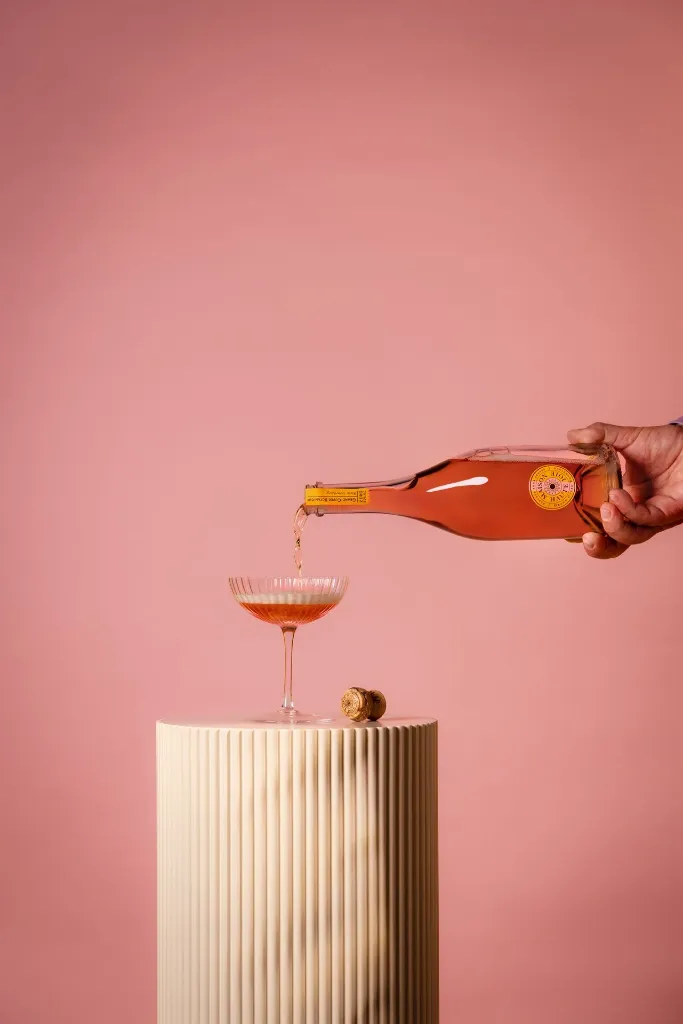 Grand Cuvée Botanique Rosé Sparkling 740 ml – served in a coupe glass
