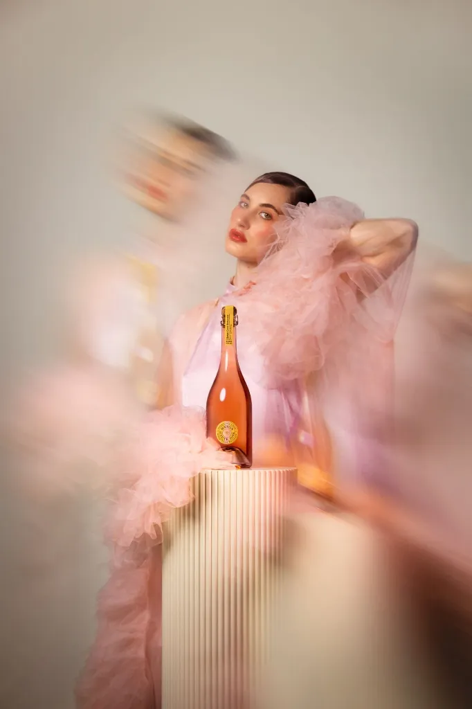 Grand Cuvée Botanique Rosé Sparkling 740 ml – bottle with floral styling